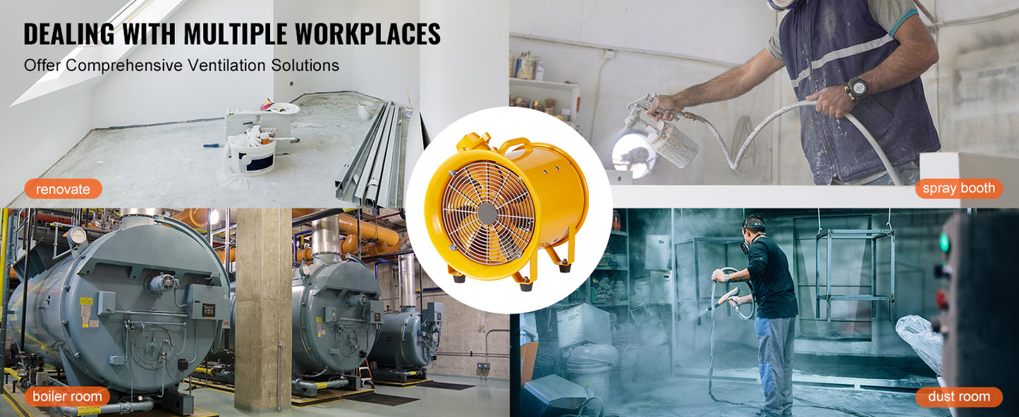 SucceBuy Portable Ventilation Fan 350W/550W/1100W Industrial Exhaust Fan Air Clean Extractor Blower Factory Warehouse Homeuse